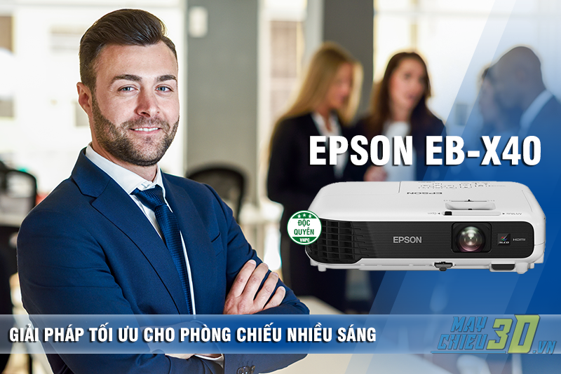 Máy chiếu Epson EB-X40 tối ưu cho phòng chiếu nhiều sáng